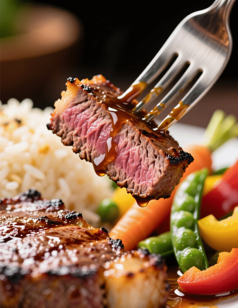 Juicy Flank Steak with Soy Marinade Recipe (4 Servings)