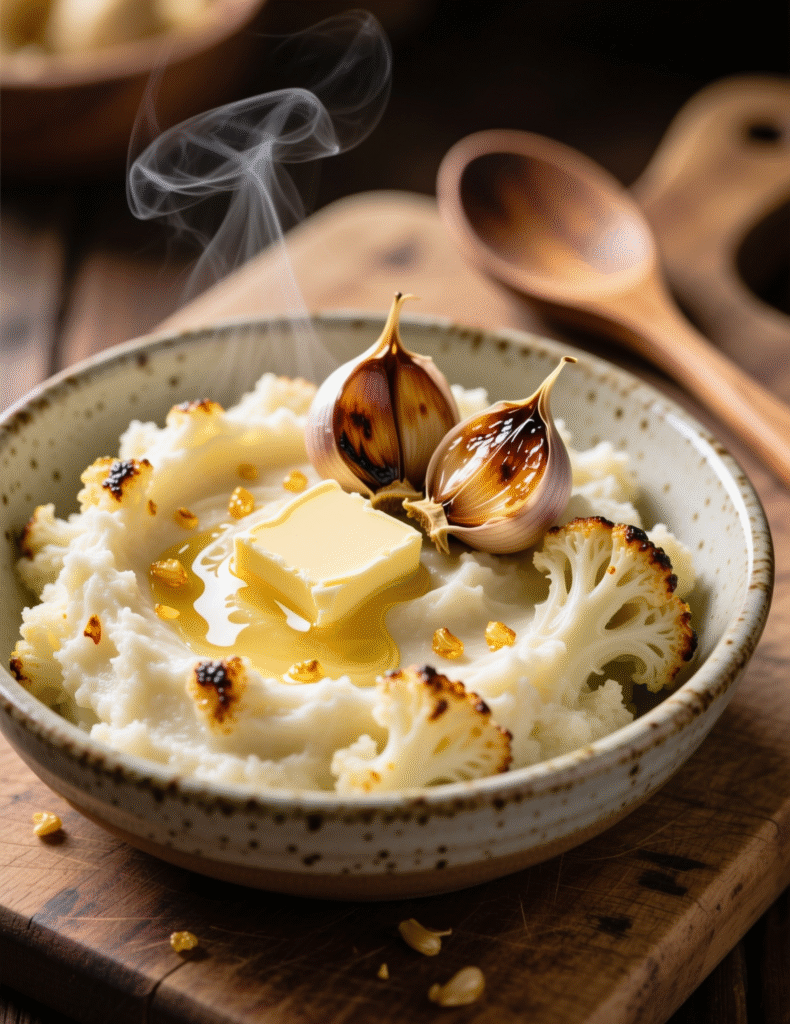 Creamy Roasted Garlic Mashed Cauliflower Recipe (6 Servings)