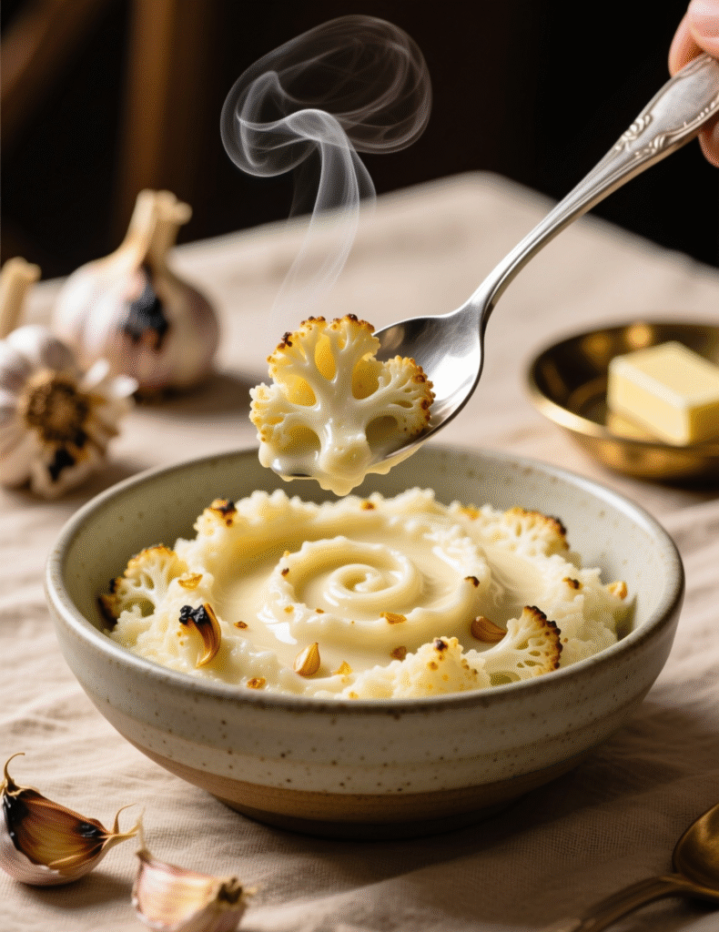 Creamy Roasted Garlic Mashed Cauliflower Recipe (6 Servings)