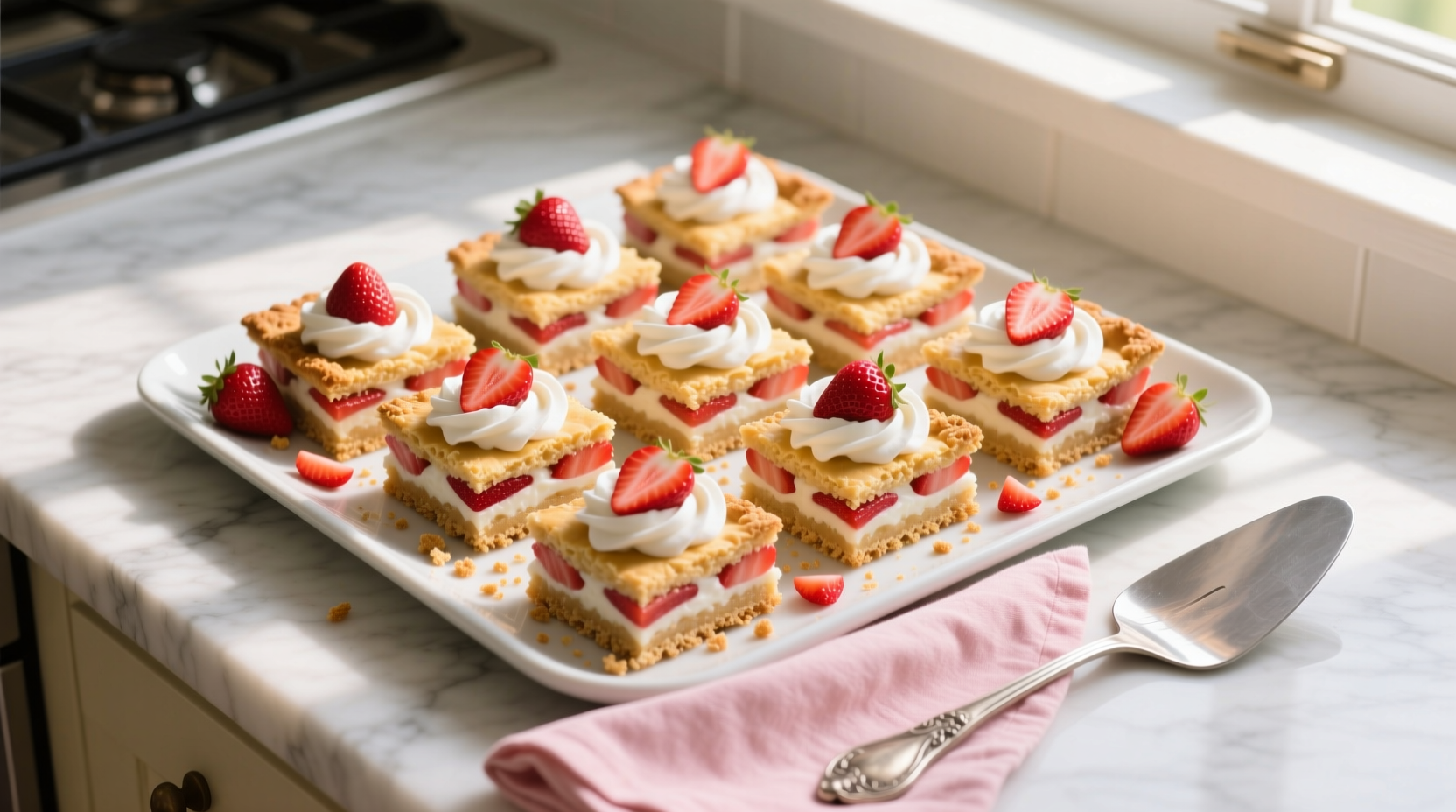 Easy Strawberry Shortcake Bars with a Buttery Crust Recipe (12 Servings): A Bite of Summer You’ll Never Forget