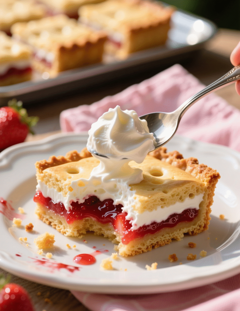 Easy Strawberry Shortcake Bars with a Buttery Crust Recipe (12 Servings): A Bite of Summer You’ll Never Forget