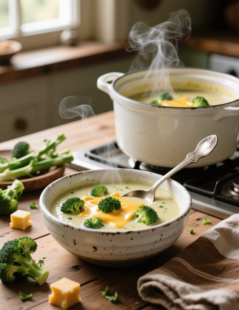 Irresistible, Creamy Easy Crock Pot Broccoli Cheese Soup Recipe – 6 Servings