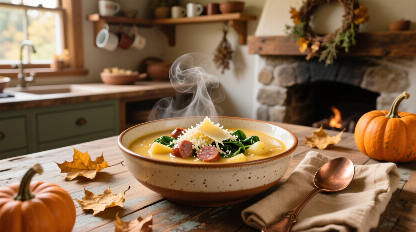 Cozy Parmesan Sausage Soup for Fall Recipe