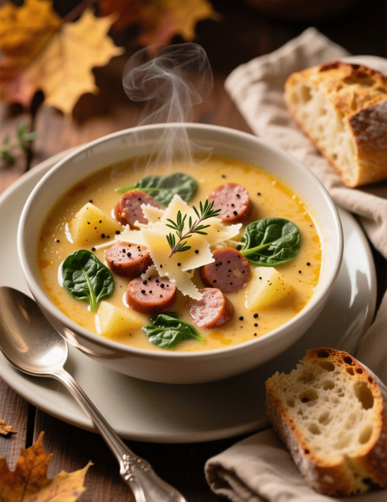 Cozy Parmesan Sausage Soup for Fall Recipe