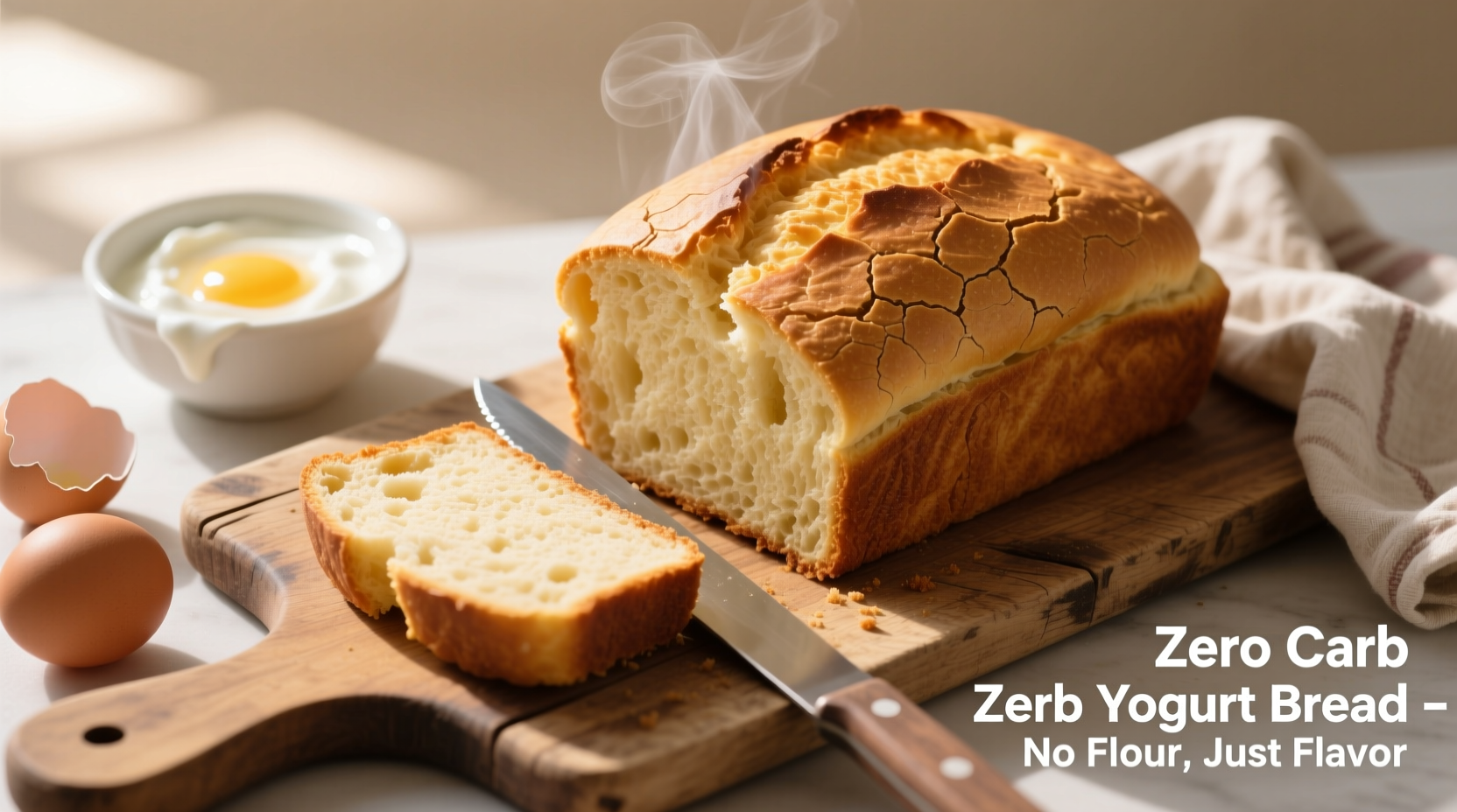 Easy Zero Carb Yogurt Bread with Greek Yogurt and Eggs Recipe