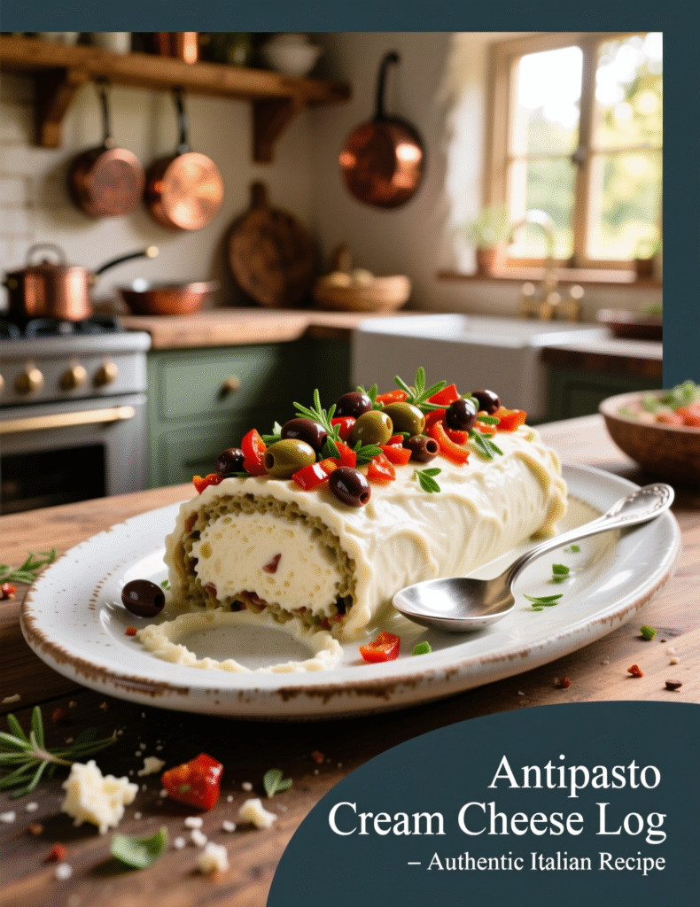 Italian Antipasto Cream Cheese Log Recipe
