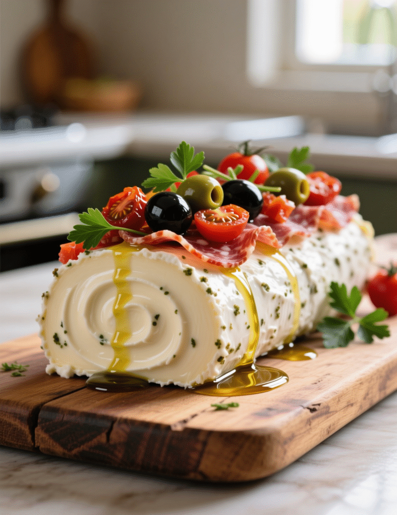Italian Antipasto Cream Cheese Log Recipe