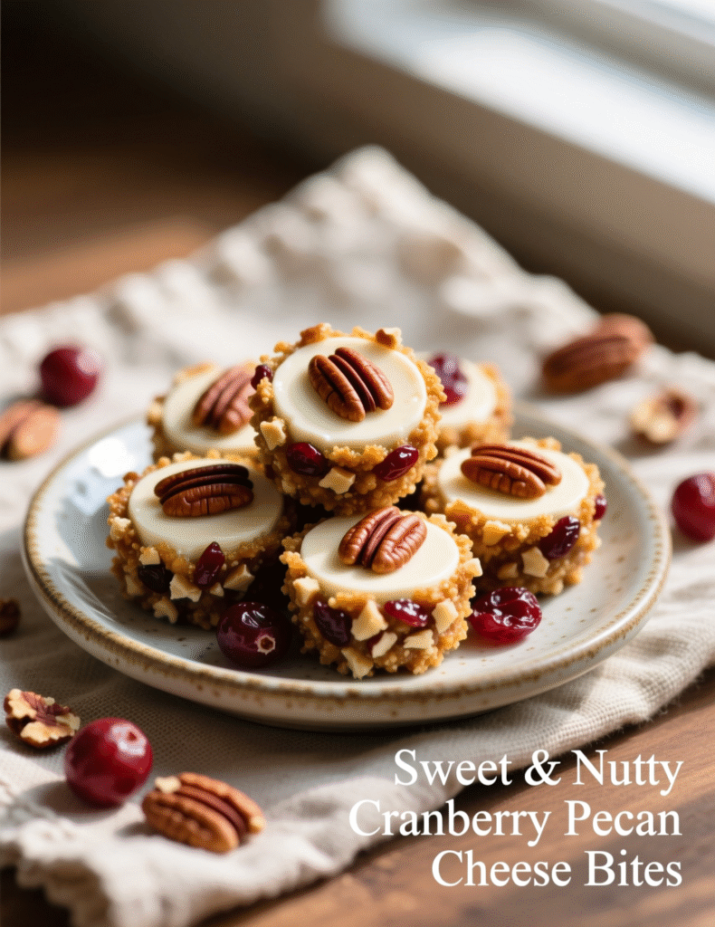 Sweet & Nutty Cranberry Pecan Cheese Bites Recipe